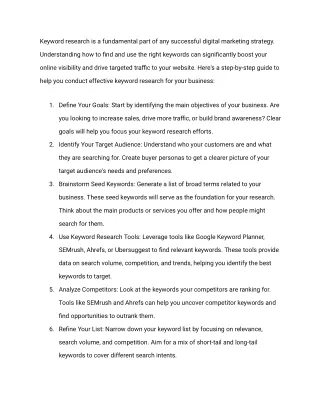 keyword research is a fundamental part