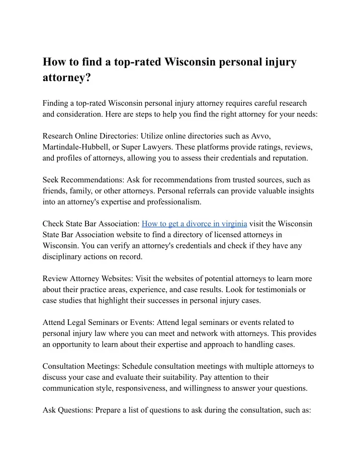 how to find a top rated wisconsin personal injury