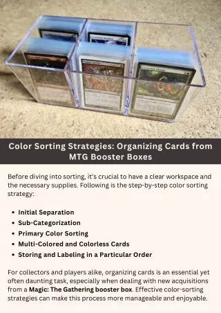 Color Sorting Strategies Organizing Cards from MTG Booster Boxes