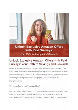 Unlock Exclusive Amazon Offers with Paid Surveys_ Your Path to Savings and Rewards