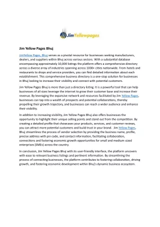 jim yellow pages bhuj