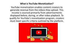 what is youtube monetization youtube monetization