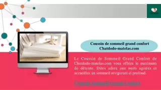 coussin de sommeil grand confort chatdodo matelas