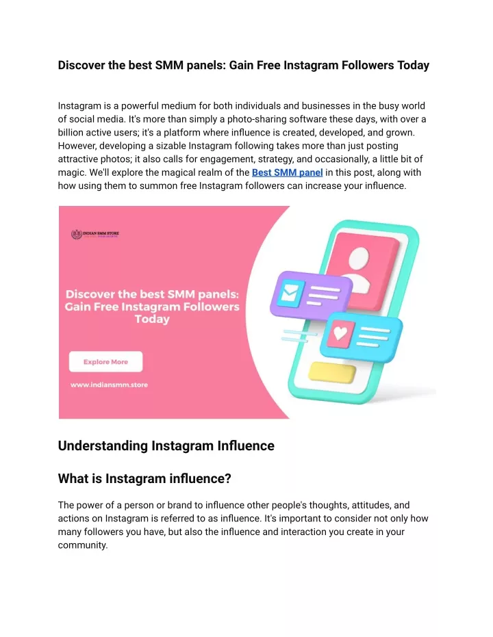 discover the best smm panels gain free instagram