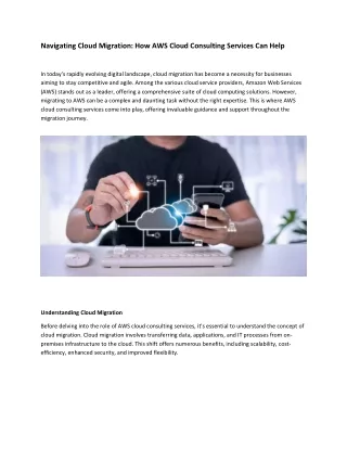 Navigating Cloud Migration How AWS Cloud Consulting Services