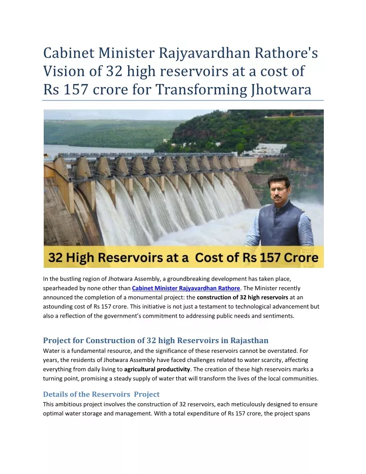 cabinet minister rajyavardhan rathore s vision