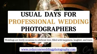 Usual Days for Professional Wedding Photographers