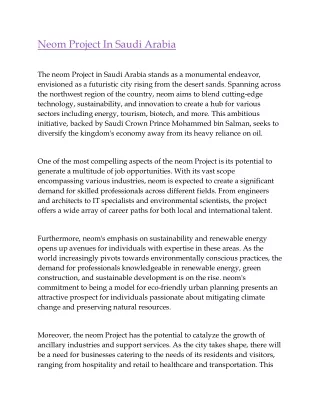 Neom Project In Saudi Arabi1