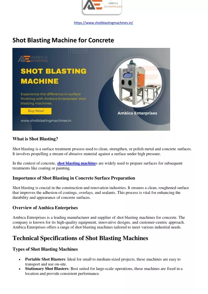 https www shotblastingmachines in