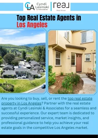 Top Real Estate Agents in Los Angeles Cyndi Lesinski and Associates.