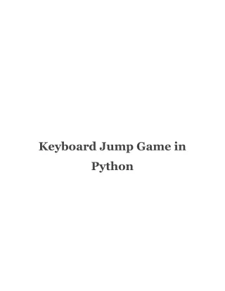 Keyboard Jump Game in Python