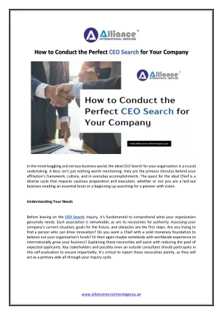 How to Conduct the Perfect CEO Search for Your Company