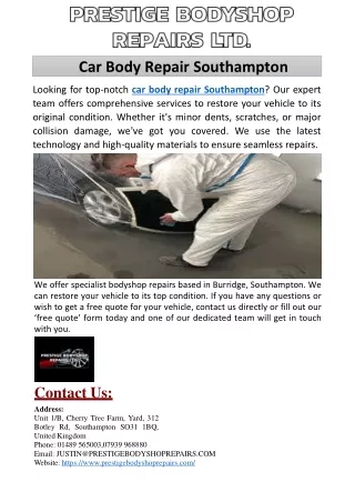 Car Body Repair Southampton