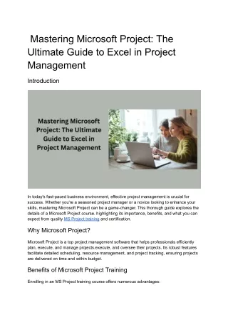 Mastering Microsoft Project_ The Ultimate Guide to Excel in Project Management