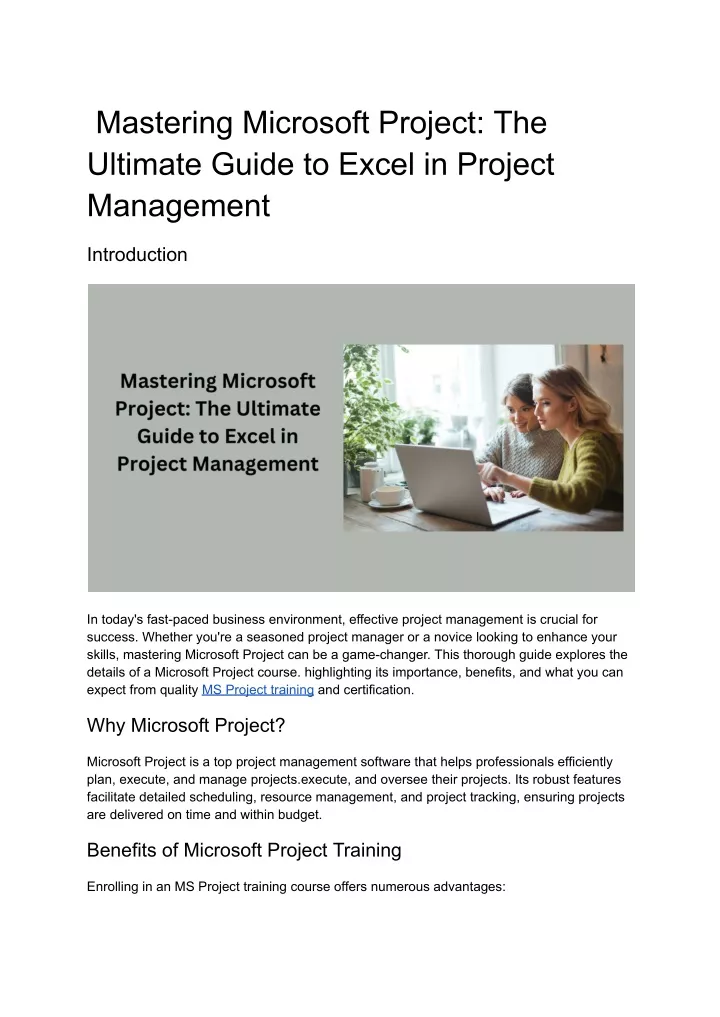 mastering microsoft project the ultimate guide
