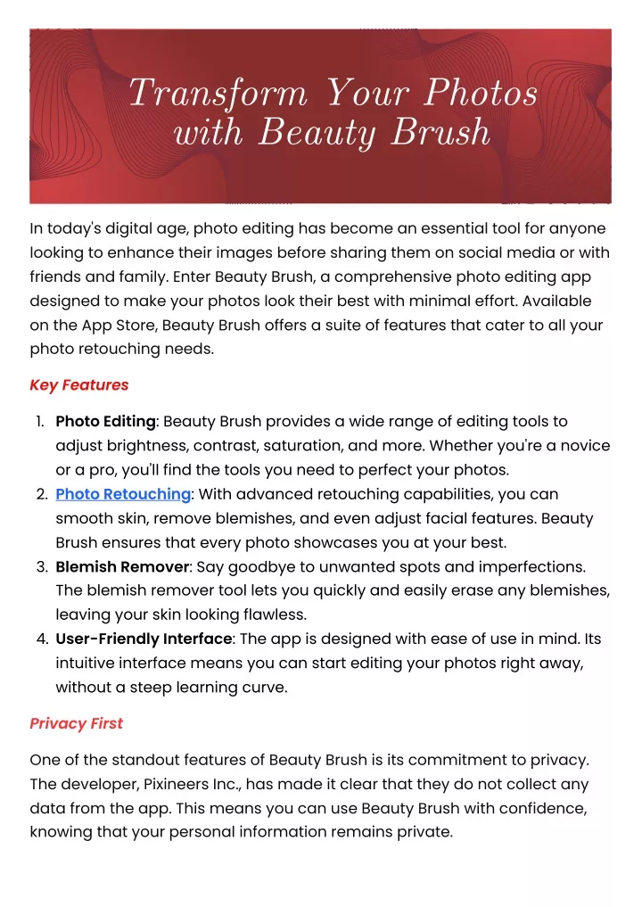 transform your photos with beauty brush