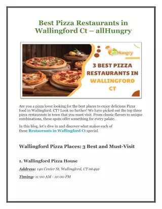 Best Pizza Restaurants in Wallingford Ct - allHungry