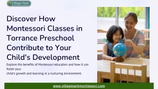 How Montessori Classes at Torrance Preschool Enhance Your Child's Growth