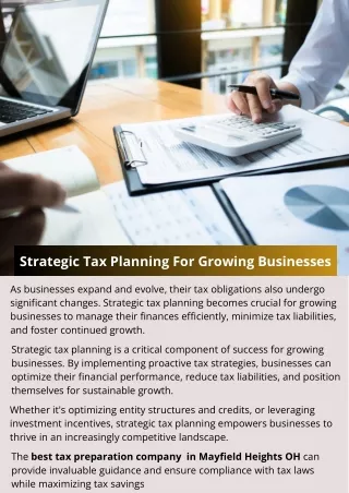 Strategic Tax Planning For Growing Businesses