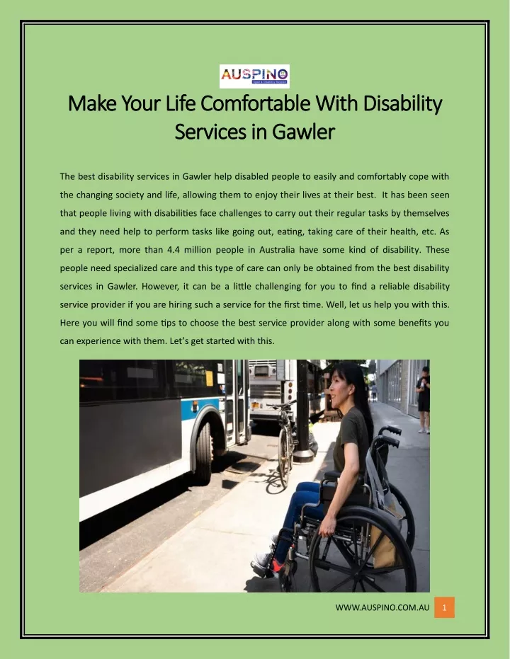 make your life comfortable with disability make