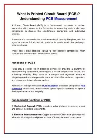 What is Printed Circuit Board (PCB)- Understanding PCB Measurement