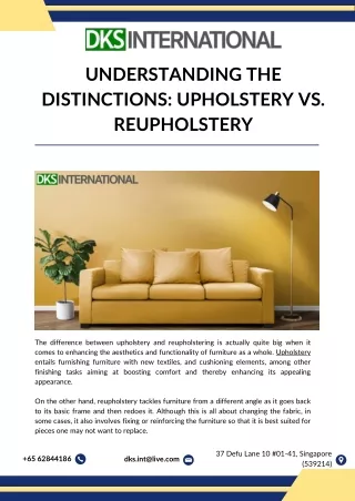 Understanding the Distinctions Upholstery vs. Reupholstery