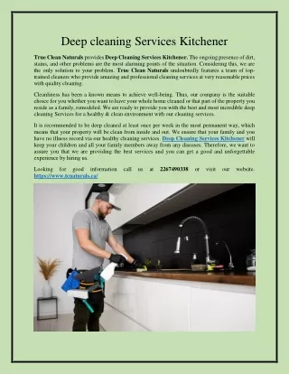 Deep cleaning Services Kitchener