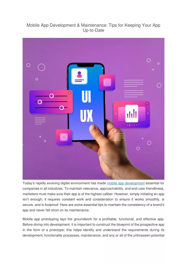 mobile app development maintenance tips