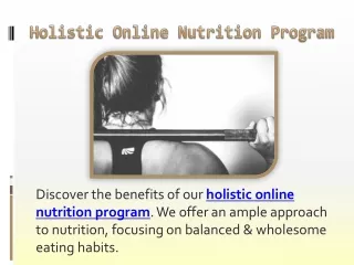 Holistic Online Nutrition Program