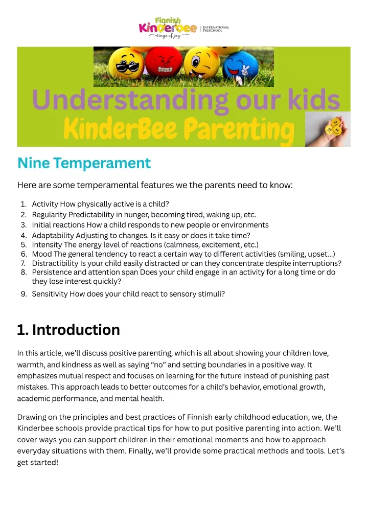 understanding our kids kinderbee parenting