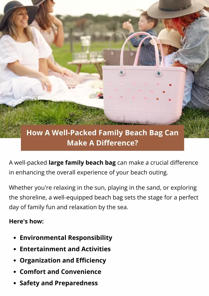 how a well packed family beach bag can make