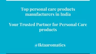 Top personal care products manufacturers in india