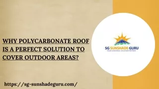 Why Polycarbonate Roof Is A perfect Solution To Cover Outdoor Areas