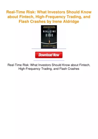 Real-Time Risk: What Investors Should Know about Fintech, High-Frequency
