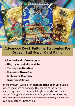 Advanced Deck Building Strategies For Dragon Ball Super Card Game