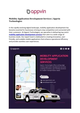 Mobility application development services