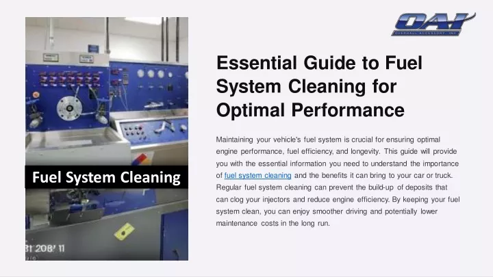 essential guide to fuel system cleaning