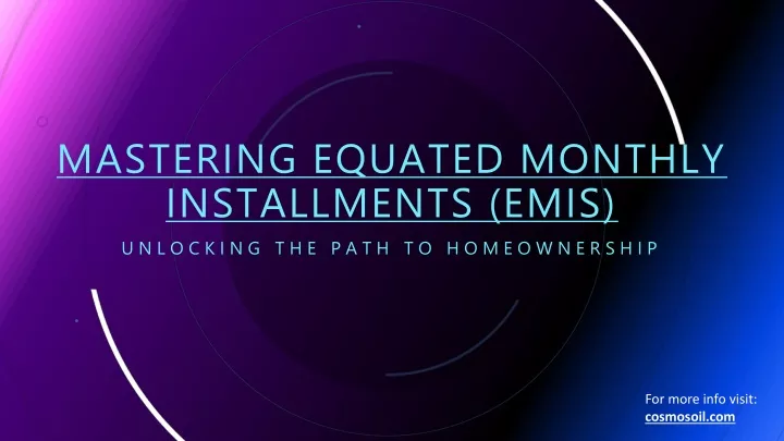 mastering equated monthly installments emis