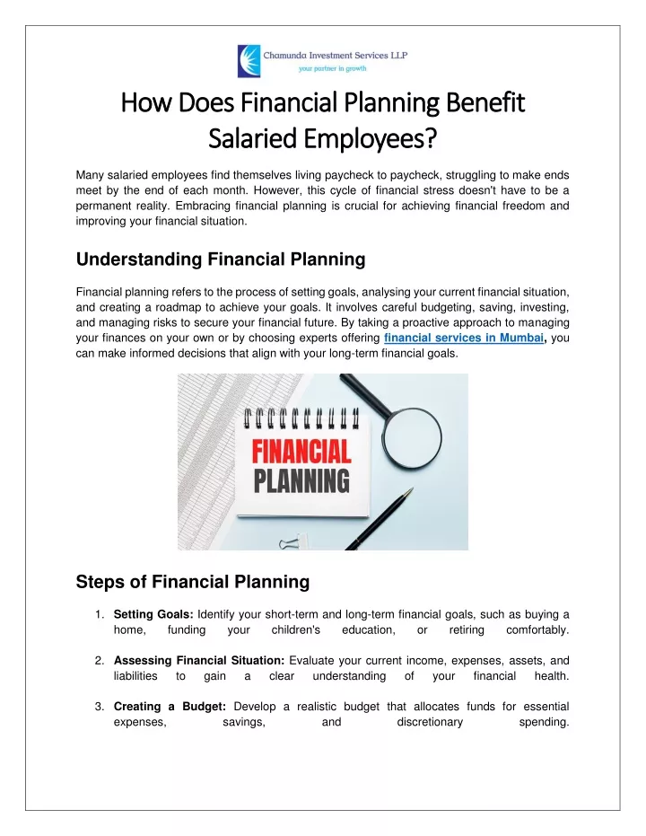 how does financial planning benefit how does