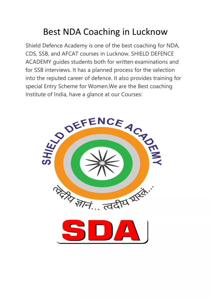 best nda coaching in lucknow