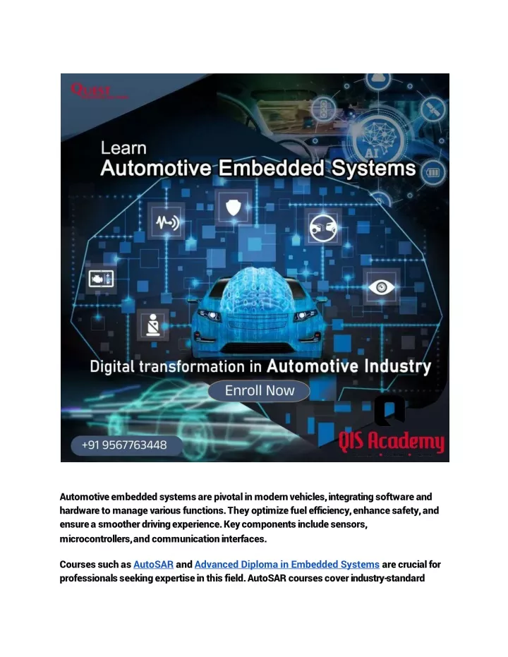 automotive embedded systems are pivotal in modern