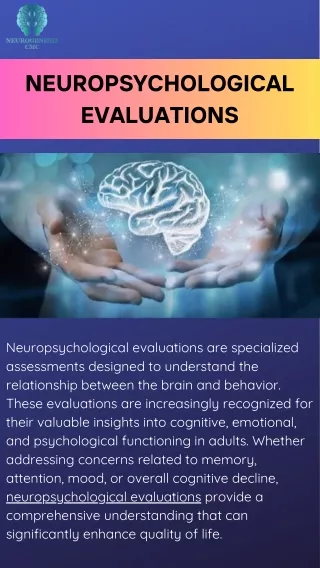 Deep Dive into Your Brain Functioning Neuropsychological Evaluations