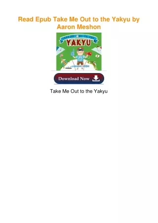 Read Epub Take Me Out to the Yakyu by Aaron Meshon