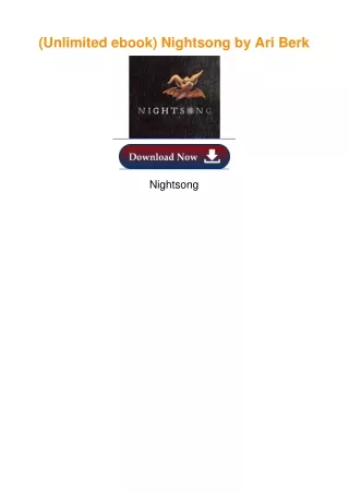 (Unlimited ebook) Nightsong by Ari Berk