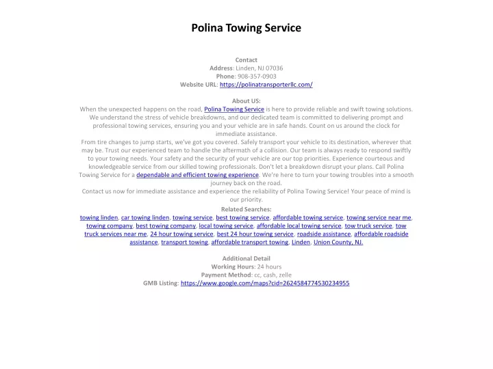 polina towing service