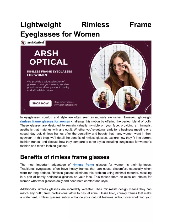 lightweight eyeglasses for women