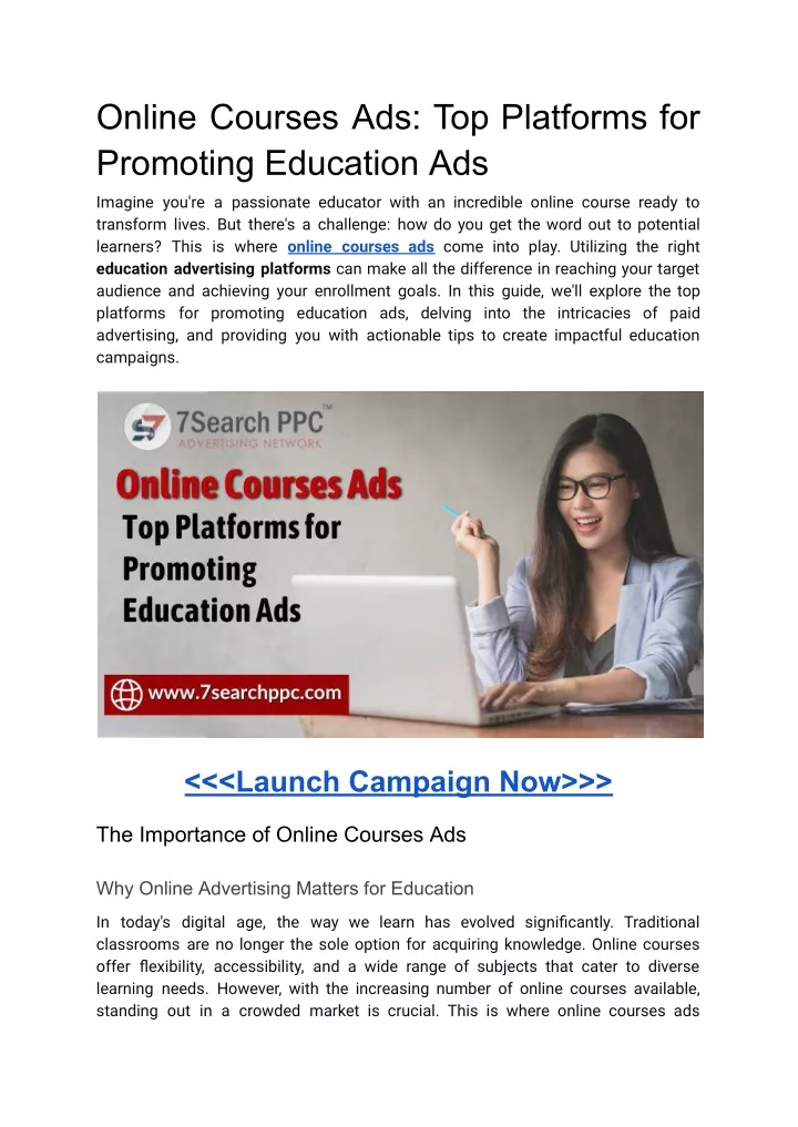 online courses ads top platforms for promoting