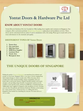 Premium Quality Doors in Singapore