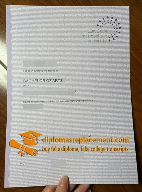 How to buy London Metropolitan University diploma replica?