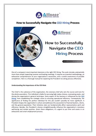 How to Successfully Navigate the CEO Hiring Process